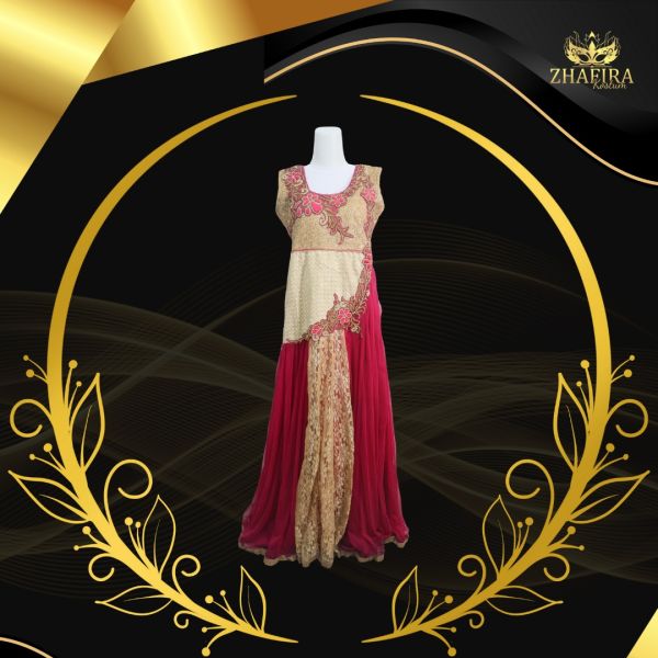 DRESS INDIA MERAH CREAM