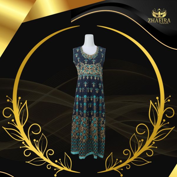 DRESS INDIA NAVY BORDIR