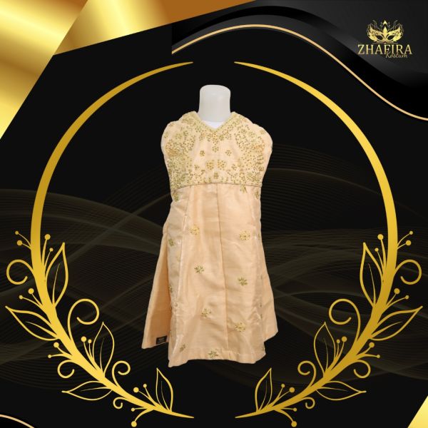 DRESS INDIA CREAM GOLD ANAK